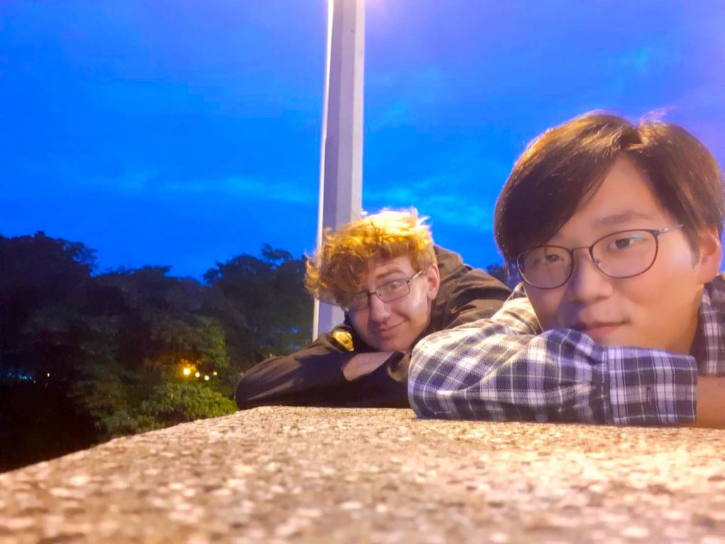Taiwan Study Abroad student Cameron Bryan with his roommate Kuan-Yu Lin