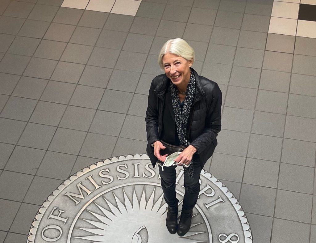Professor Dagmar Herzog--from the Graduate Center of the City University of New York--tours campus prior to giving the 60th annual Christopher J. Longest Lecture in Modern Languages
