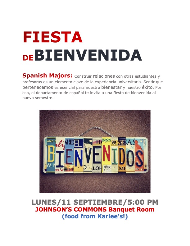 Fiesta De Bienvenida Spanish Majors Fair 11 September 2023 5 00p In 